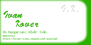 ivan kover business card
