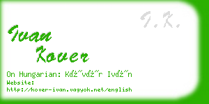 ivan kover business card